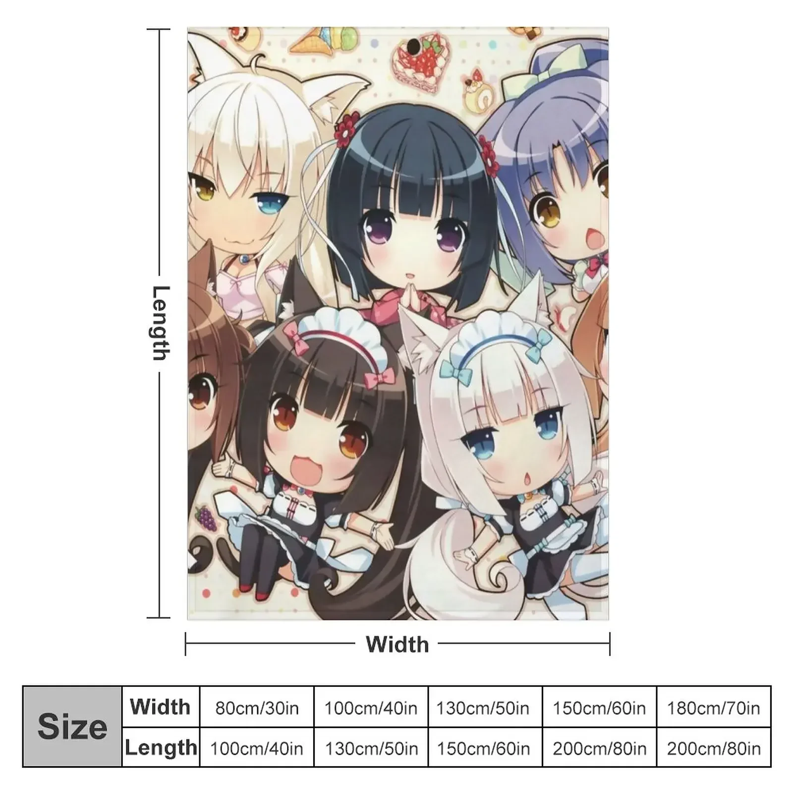 Nekopara 2 Throw Blanket Decorative Sofa Custom halloween Blankets