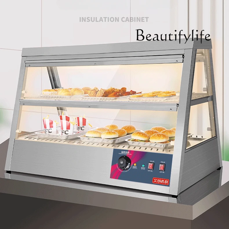 

Commercial Insulation Cabinet Food Heating Constant Temperature Moisturizing Display Cabinet Desktop Glass Cooked Food Cabinet