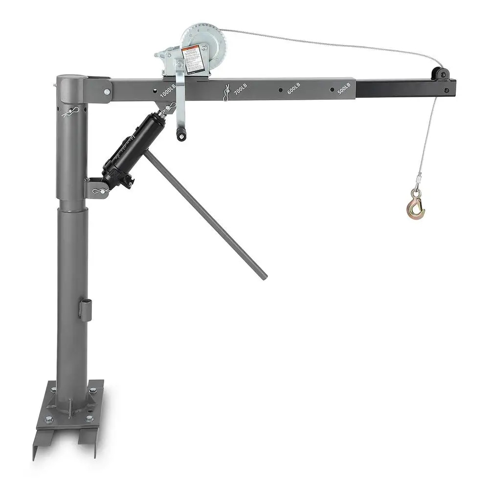 Truck Jib Crane Hitch Mount 1000 lbs Lifting Capacity Robust Construction Easy Installation-Mobile Crane Ideal Heavy Duty Tasks