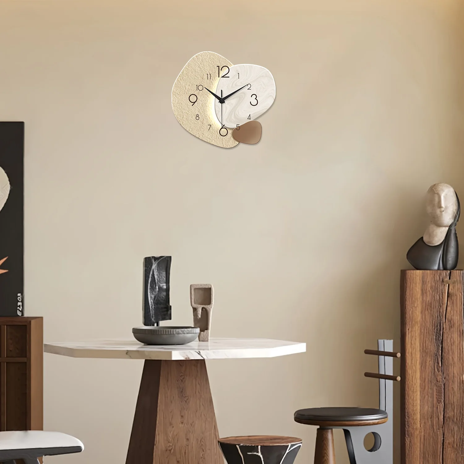 Modern Simple Wall Clock, Silent Quartz Clock, Bedroom Clock Living Room Sofa Background Decoration Wall Clock, No Battery