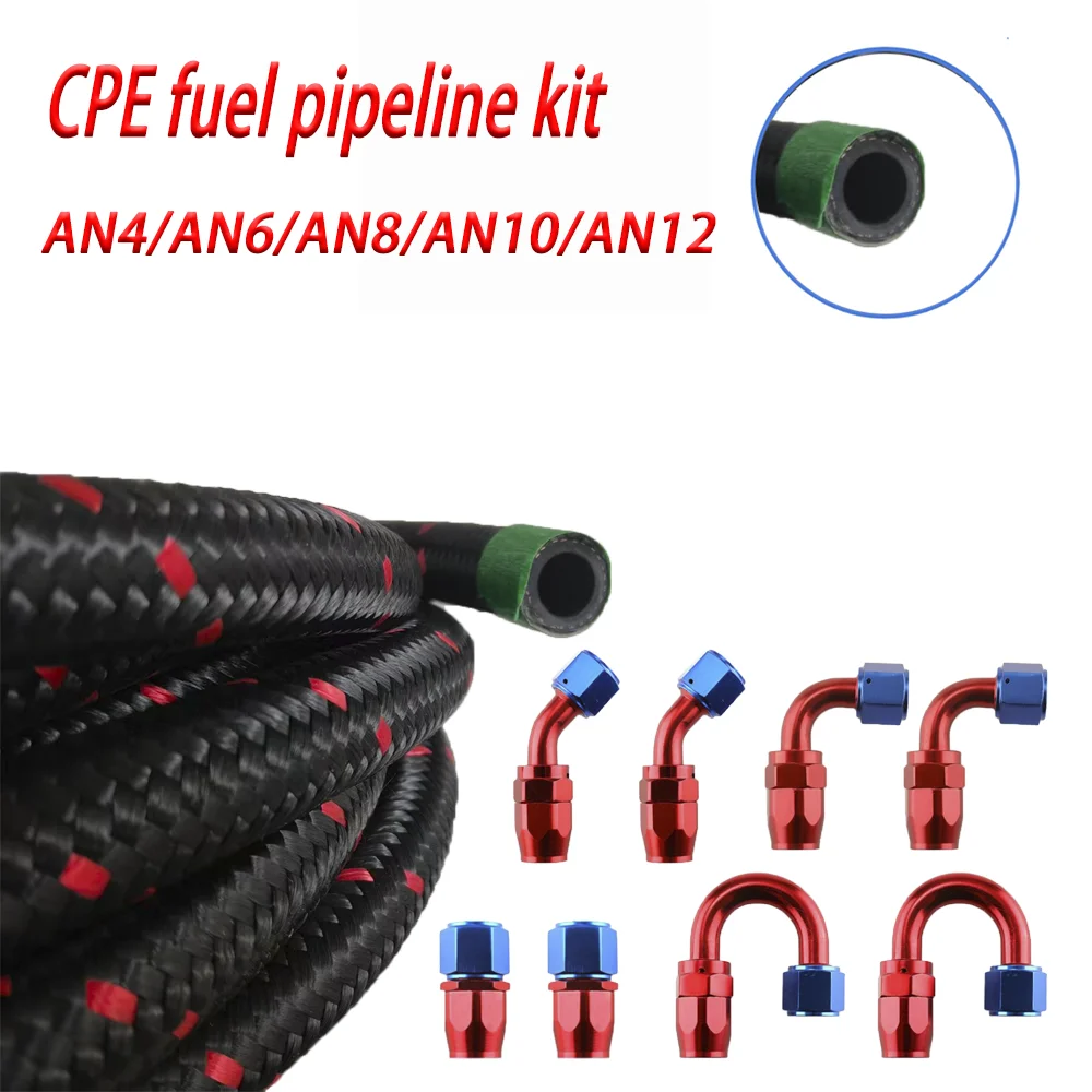 

Universal AN4/AN6/AN8/AN10/AN12/AN16/AN20 nylon steel wire braided fuel hose 1-10 meters CPE brake oil pipe radiator pipe