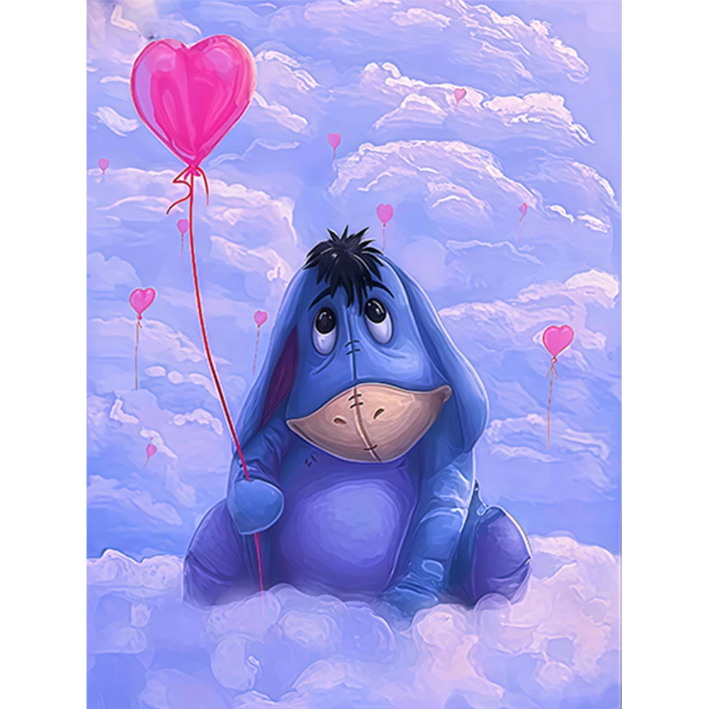 

1 шт. осел держит воздушный шар DIY акриловый набор для цифровой живописи для начинающих домашний настенный декор рамка в комплект не входит