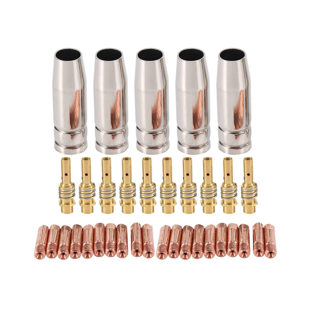 

35Pcs 15AK Welding Torch Consumables 0.8mm MIG Torch Gas Nozzle Tip Holder of 15AK MIG Welding Torch