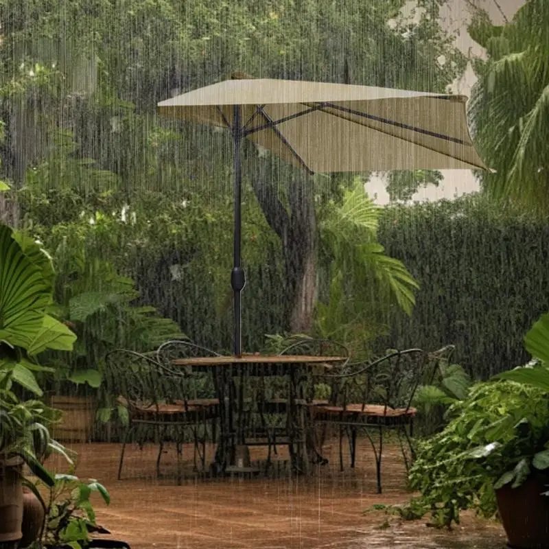 9Ft Replacement Umbrella Surface for Half Round Outdoor Patio Wall Umbrella, Polyester Sunshade Umbrella Cloth