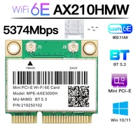 WiFi 6E AX210HMW Mini PCI-E tarjeta de red Wifi Bluetooth 5,3 para tarjeta AX210 802.11AX adaptador inalámbrico Wi-Fi para ordenador portátil de escritorio