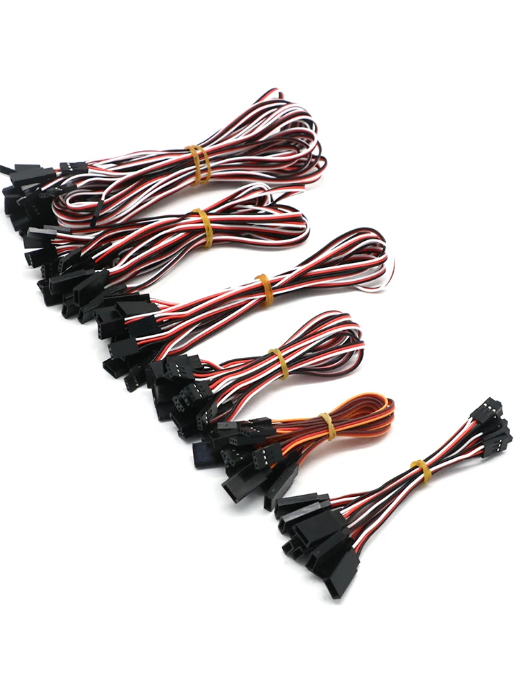 10 sztuk 100mm/150mm/200mm/300mm/500mm RC przedłużacz do serw przewód kabel drut ołowiany JR odbiornik połączenie dla helikopter Rc Rc Drone — zdjęcie produktu 7