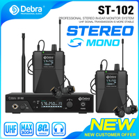 Debra Professional Stereo ST-102 Wireless In-Ear Monitor System for Stage Recording Studio Drummer Instrument