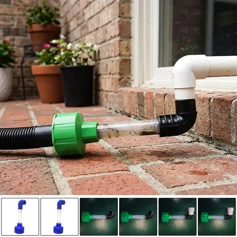 Universal AC Drain Line Cleaning Adapter Plastic Water Pressure Resistant HVAC Pipe Cleaner Tool Anti-Aging Clear Visible