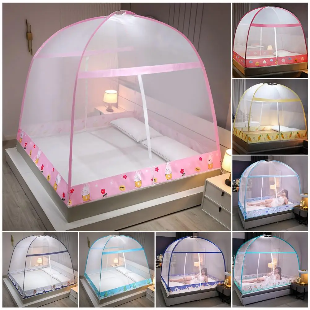 Zipper Design Mosquito Net Premium Foldable Mosquito Net Tent Quick Zipper Closure Full Enclosure for Bed Ultimate Anti-mosquito