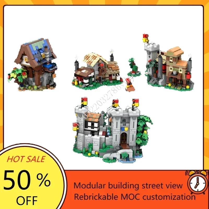 

Mini Medieval City Collection Modular Creative MOC Custom Puzzle Architecture Creative Street View DIY Education Model Toy Gift