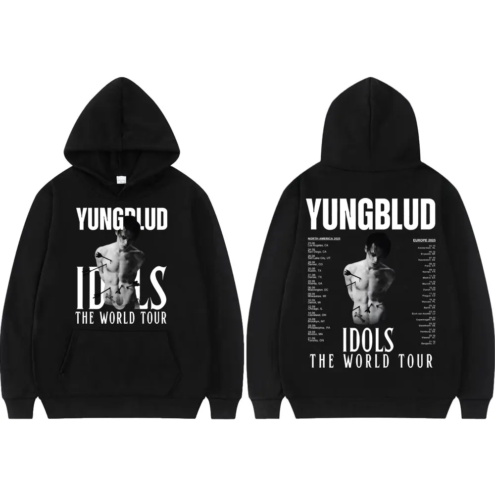 

Singer Yungblud Idols The World Tour 2025 Hoodie Hip Hop Vintage Hooded Sweatshirts Men Women Casual Fashion Oversized Pullovers