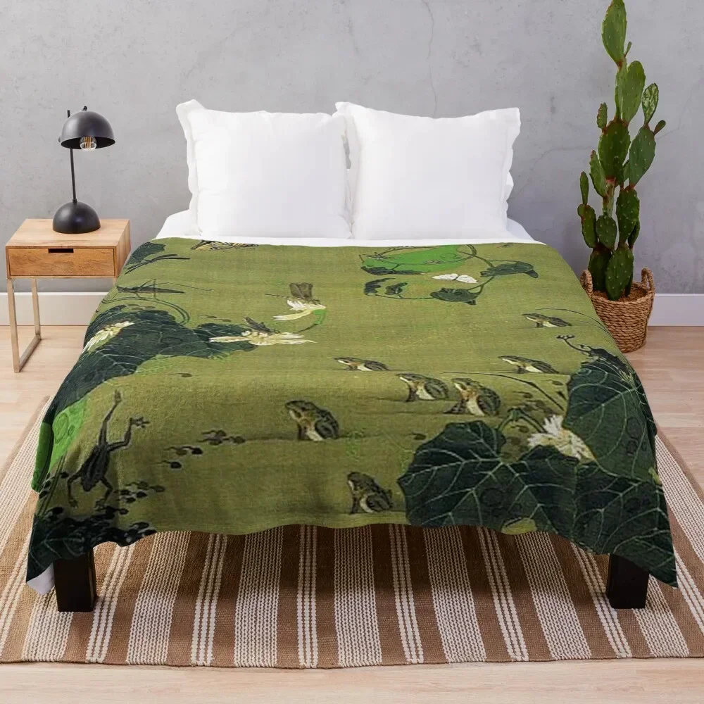 Favourite Artist - Insects By Pond Side - Ito Jakuchu Throw Blanket Luxury Designer Soft Plaid Comforter Blankets