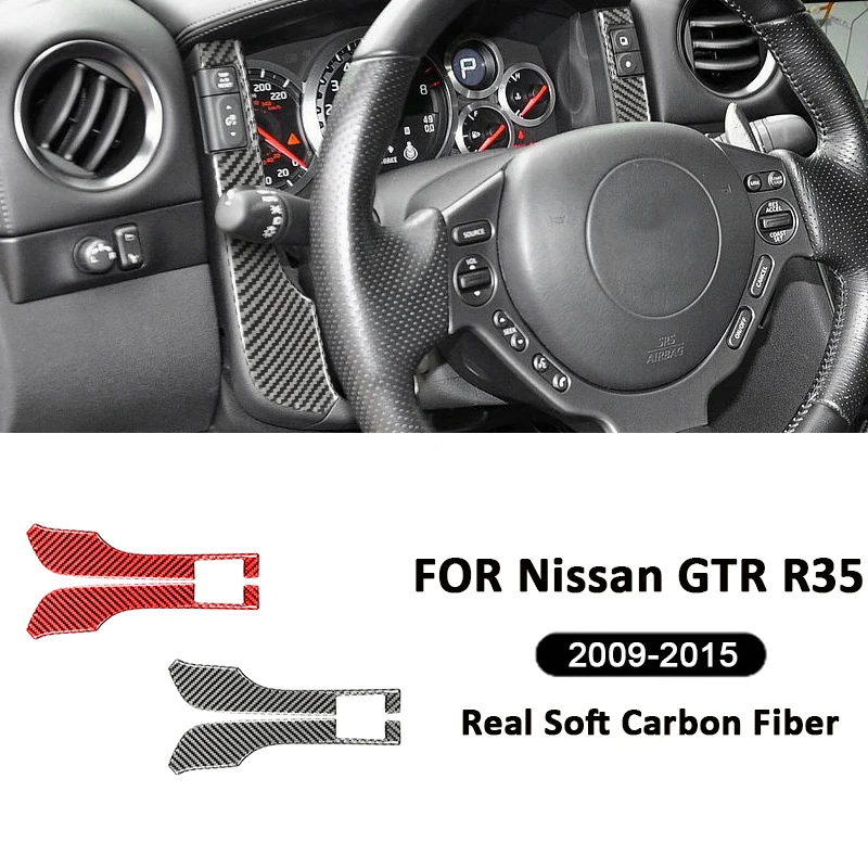 

Carbon Fiber Car Instrument Panel Screen Trim Strips Decoration Sticker For Nissan GTR R35 2009-2015 Interior Accessories