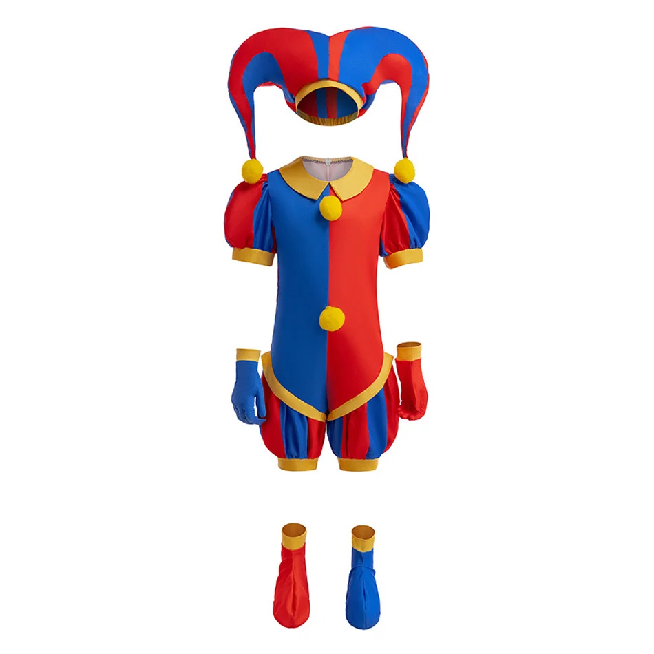 Amazing Circus Children Cosplay Pomni Jax Ragatha Caine Costume Jumpsuit Kids Cartoon Cos Halloween Carnival Theme Party Clothes