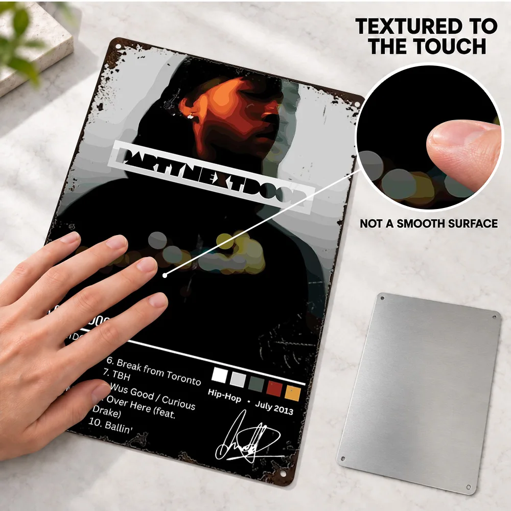 PARTYNEXTDOOR Textured Metal Poster Customized Aluminum Sign Album Cover Design Wall Art For Home Office Record Collector Gift