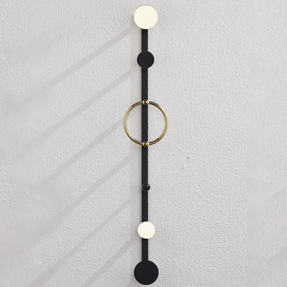 

Hanging brass coat rack wall wall door free punching Nordic creative hook