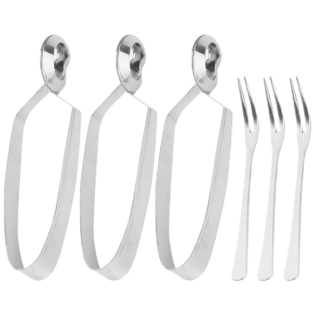 3 Sets Snail Pliers Snails Clip Cutlery French Serving Clips Tongs Forks Stainless Steel Shellfish Escargot