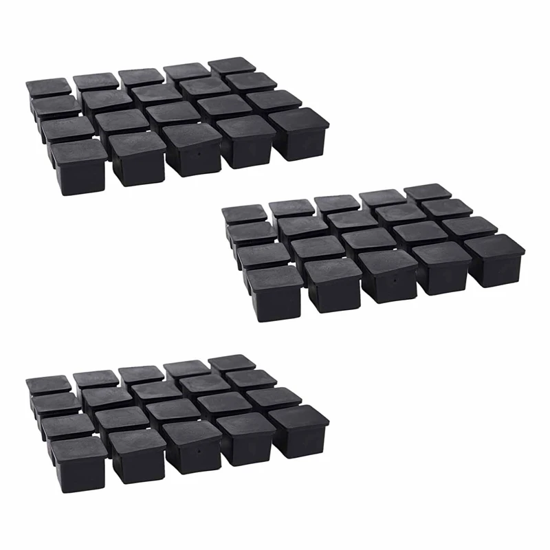 

60Pcs Square Chair Table Leg Foot Rubber Covers Protectors 25Mm X 25Mm