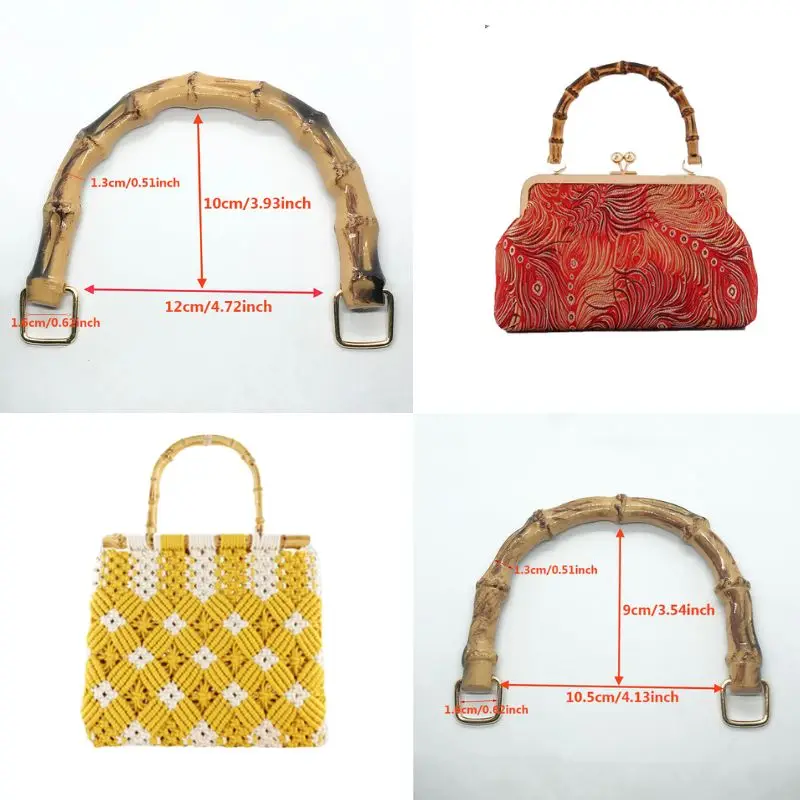 U Shaped Handbag Handle Replacement Women Woven Bag Handles Portable DIY Woman Handbag Strap Bamboo Bag Handles Bag Accessories