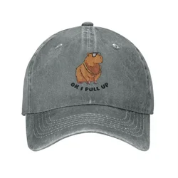 Vintage Washed Kawaii Capybara Baseball Caps Women Sunhat Snapback Animal Cap Hats