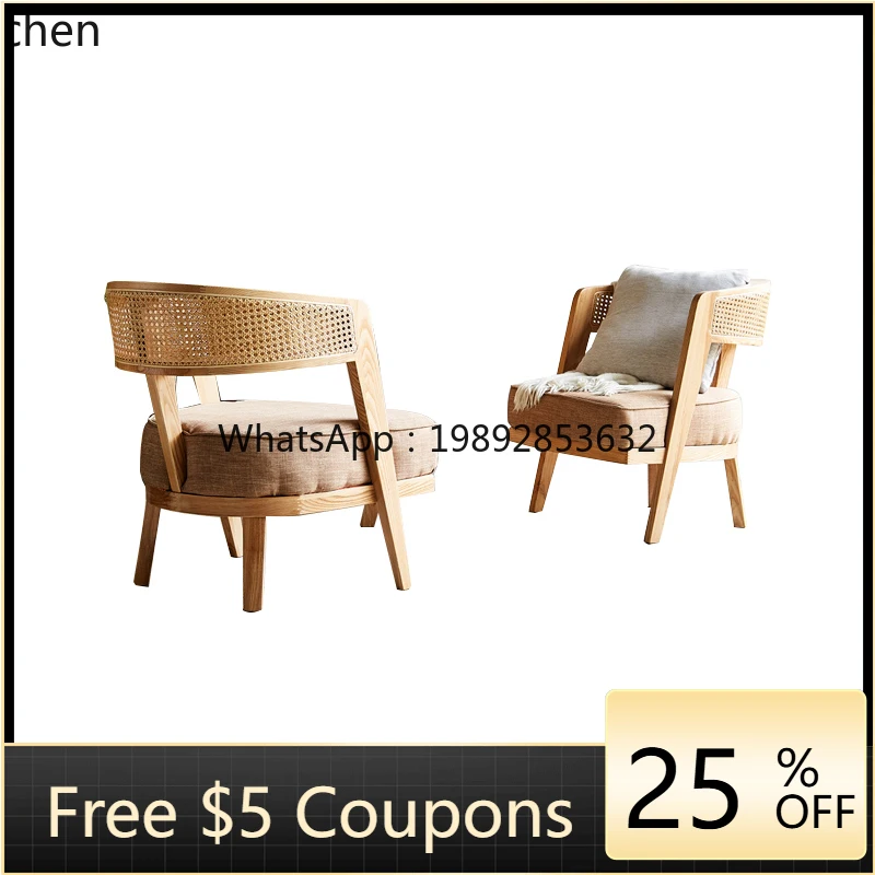 

W1 natural rattan chair balcony leisure three-piece courtyard bed and breakfast woven backrest sofa chair