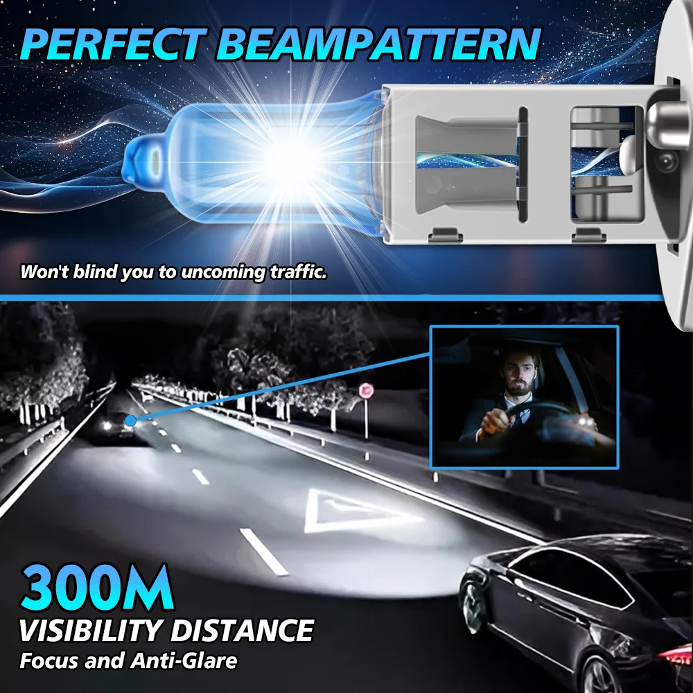 

H7 H11 H4 Halogen Headlights H1 9005 HB3 9006 HB4 Car Light Hi Lo Beam H8 H9 H13 9007 9012 5202 H27 H11B 6000K Super Bright Bulb