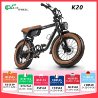 CMACEWHEEL K20 Electric Bike 20“ Fat Tire E-bike 48V 15Ah Battery Adults E Mountainbike, Torque 60N.m, 7 Speed, Dual Disc Brake