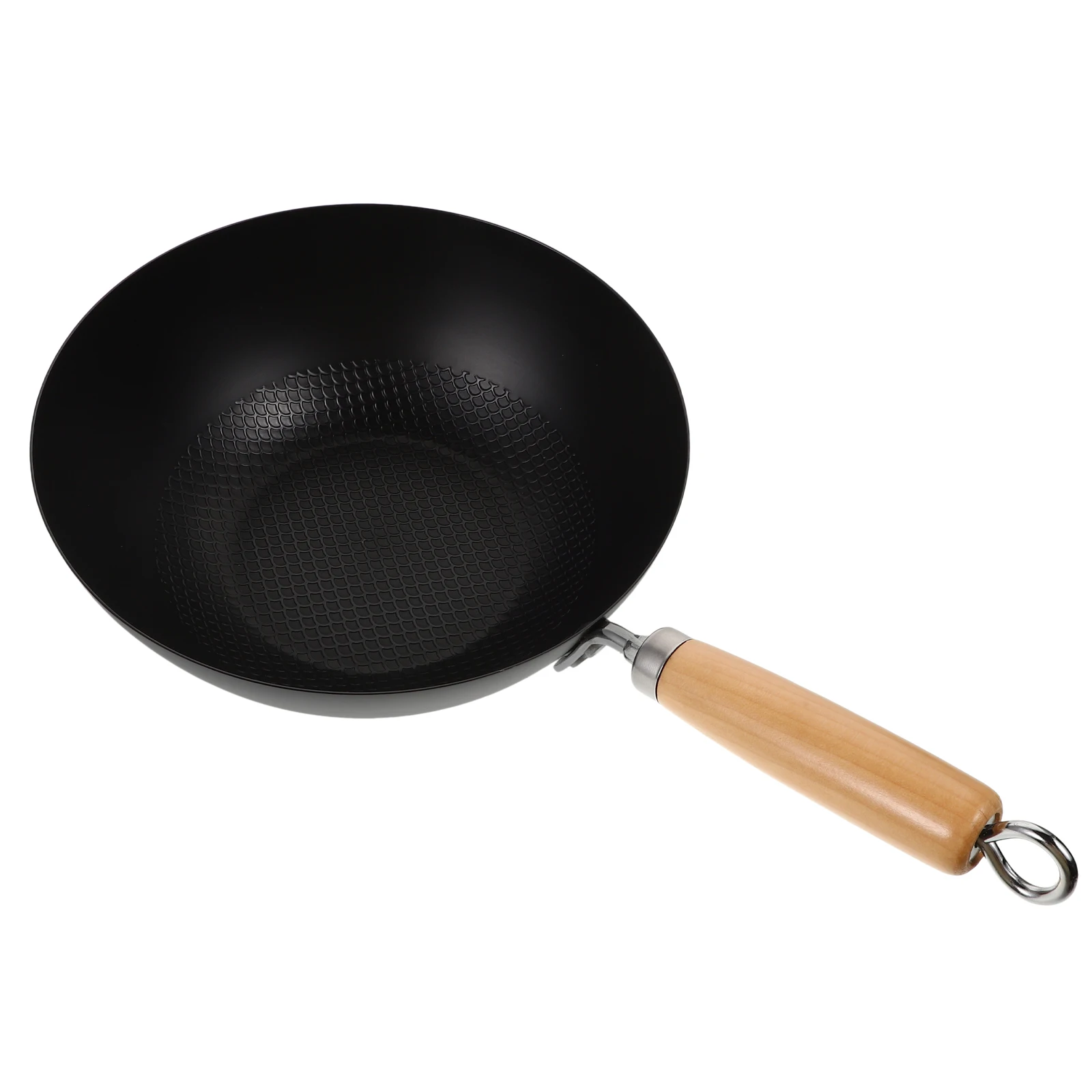 

Small Iron Frying Smooth Handle Gas Wok Stir-Fry Pan Stove Kitchen Wok Wrought Pan Kitchen Cookware Cooking Pot