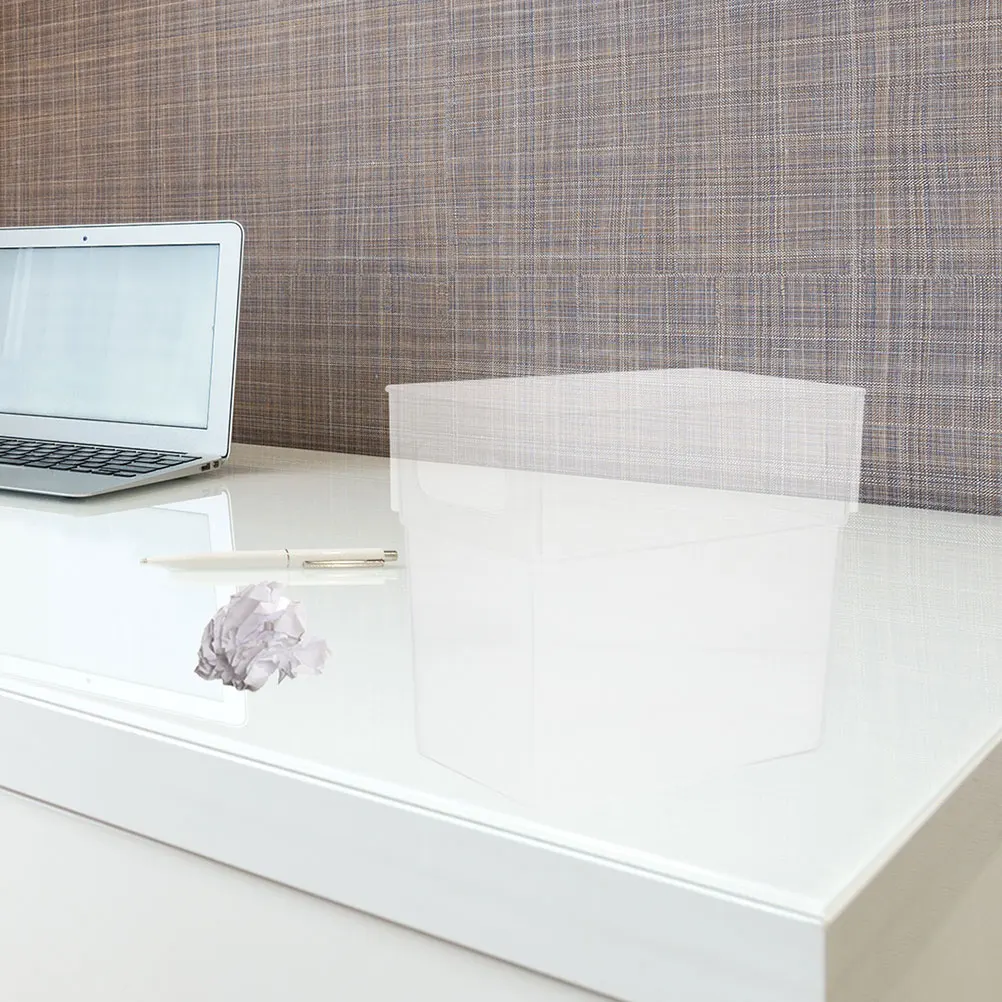 

1Pc Desktop Trash Can Clear Simple Design for Home Office Bathroom Easy to Use Garbage Container Bin