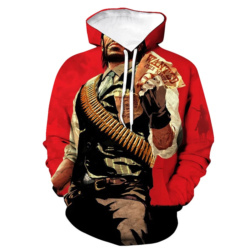 Popular Game Hoodies Red Dead Redemption 2 3D Print Hooded Sweatshirt Men Women Fashion Hoodie RDR2 Hip Hop Pullover Unisex Tops