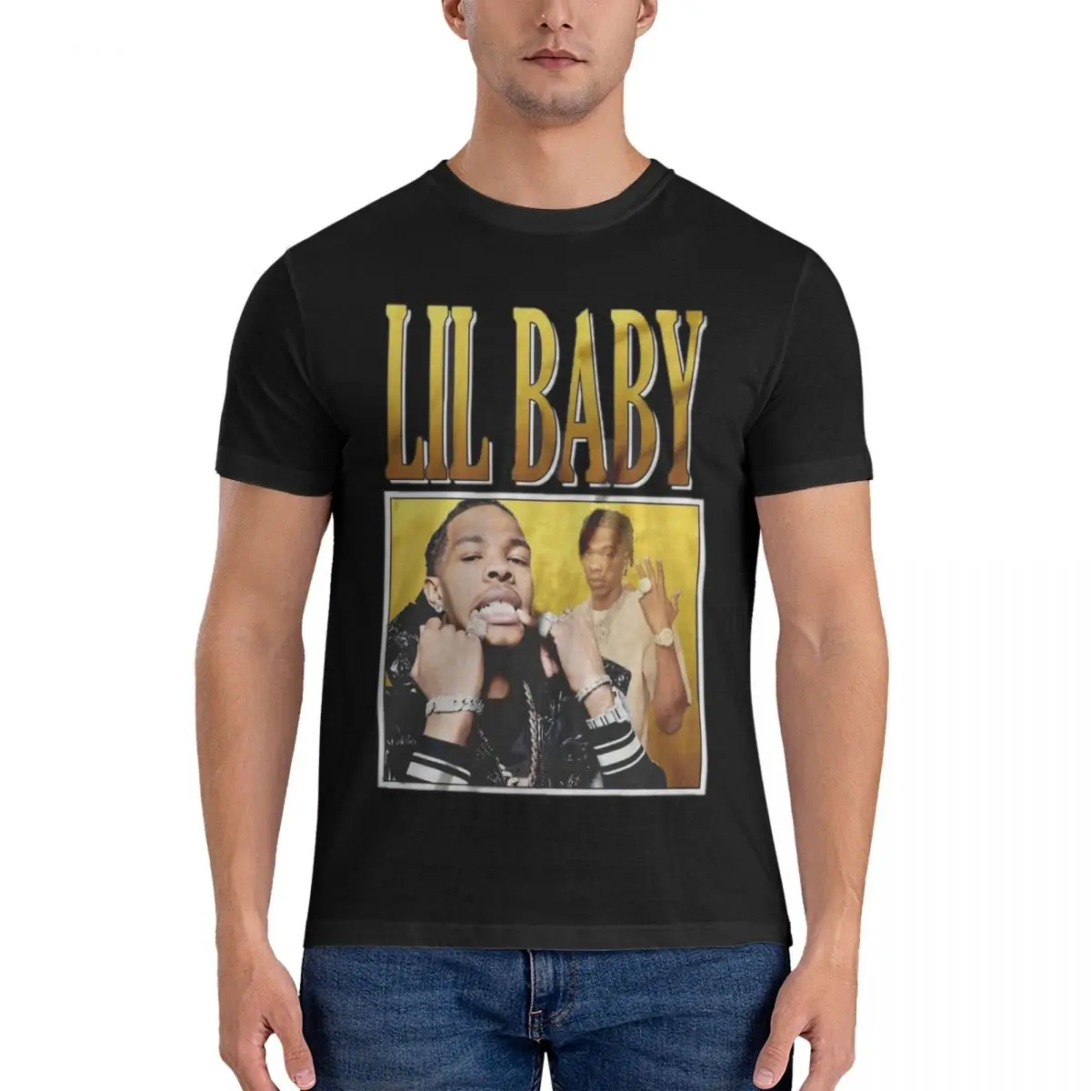 Men's Lil Baby Music T Shirts rapper 100% Cotton Clothing Leisure Short Sleeve Round Collar Tee Shirt T-Shirt official-website