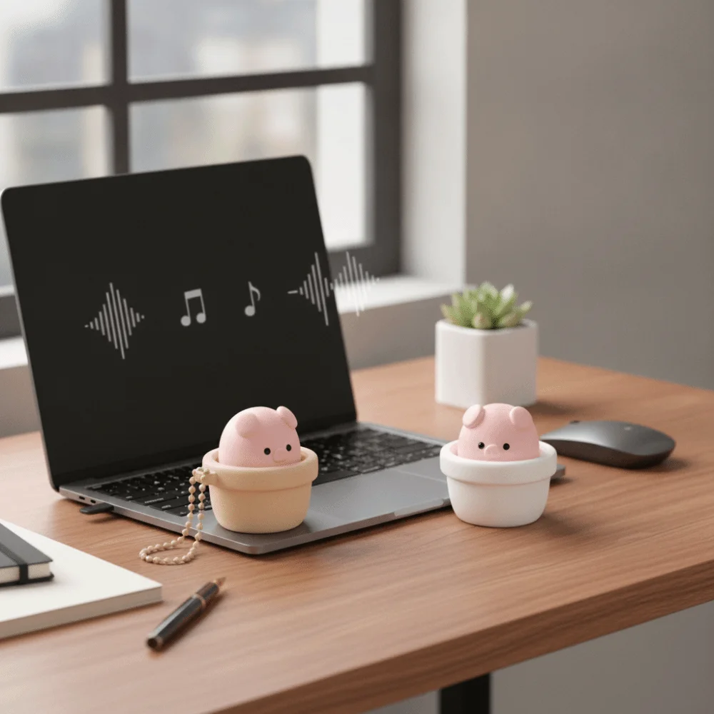 Finger Button Clicker Fidget Keychain Soft Slow Rebound Cartoon Animals Clicking Pressure Relief Cute Funny