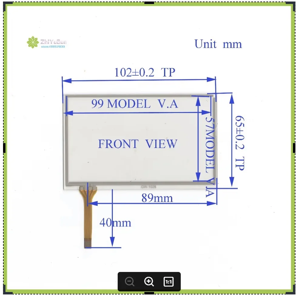 

ZhiYuSun Wholesale 2PCS/lot GW-1028 102mm*65mm NEW 4.3inch 4 line For Car DVD touch screen panel 102*65 Sensor glass