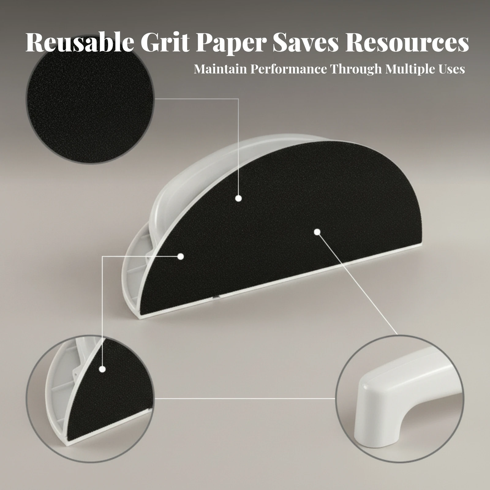 

Semi-Circular Hand Sander Semicircular Sanding Frame Inside-Corner Sander Plastic Grid-Reinforced