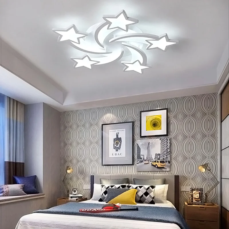 Modern Star LED Chandelier Ceiling Light , 5 Head  Dimmable