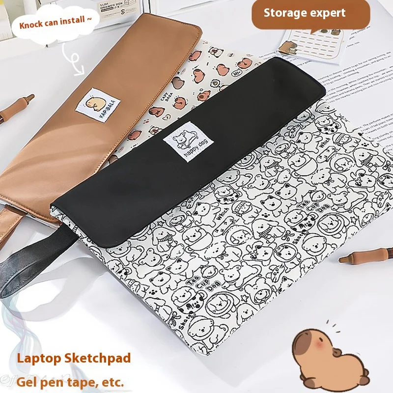 Kapibala Cartoon Bestand Tas-Hoog Uiterlijk, Grote Capaciteit, Ritssluiting, Student Briefpapier Organizer Tas