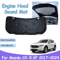 Engine Hood Sound Pad for Mazda CX-5 KF CX5 MK2 2017~2024 Car Heat Insulation Covers Fireproof Cotton Liner Interior Accessories