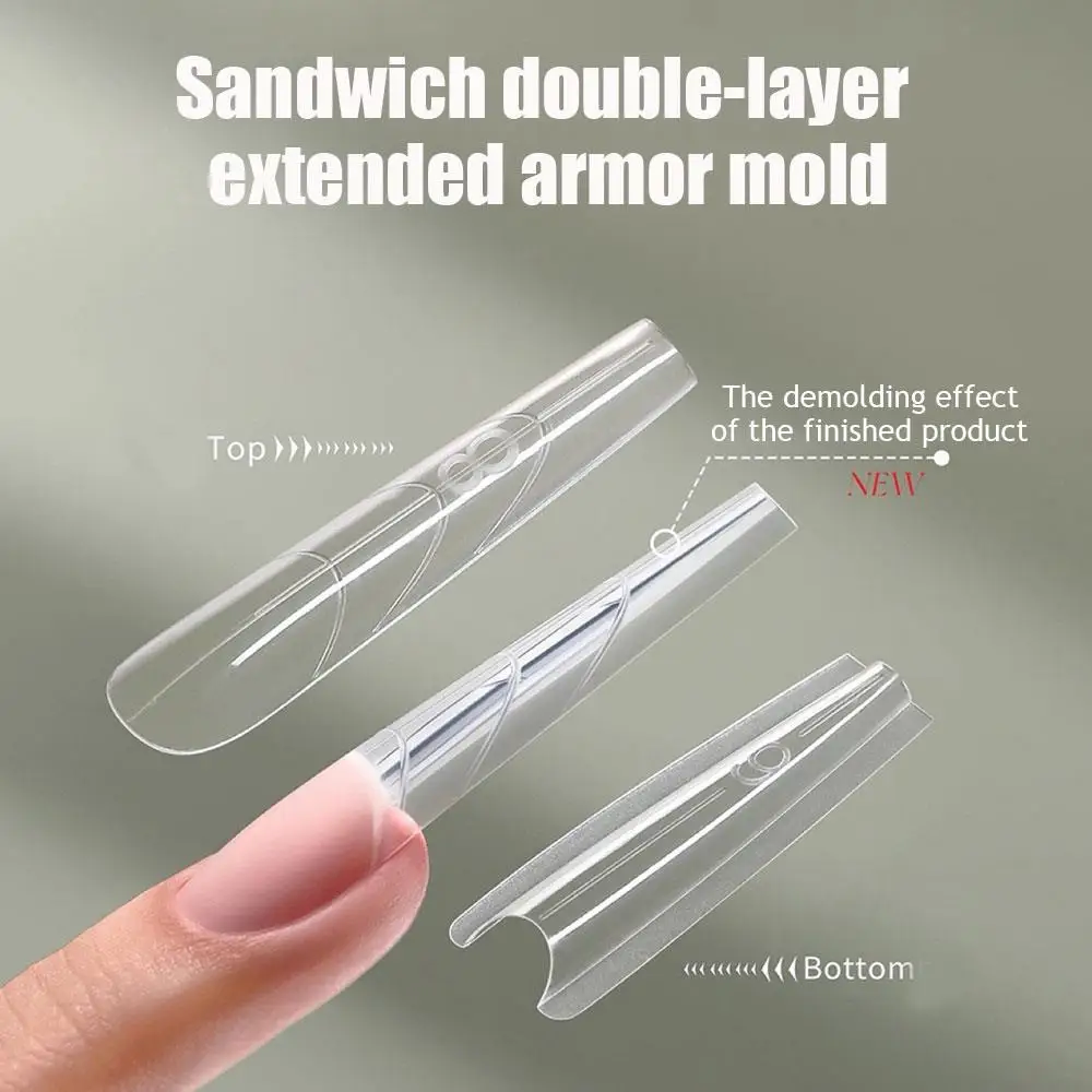 180 stks/doos Sandwich Dual Nail Formulieren Uitbreiding Top & Bottom Gel Sandwich Systeem Nail Art Amandel Doodskist Nagels Formulieren DIY Art Salon