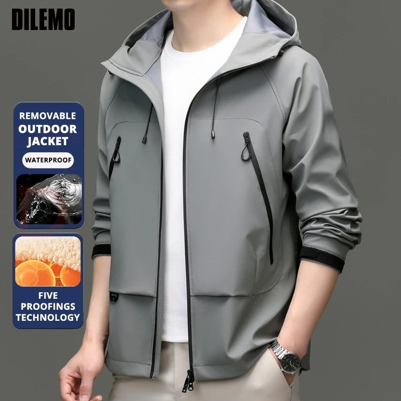 

Top Grade Windproof Breathable Men Softshell New Sports With Hood Outdoor Jacket Windbreaker Casual Spring Fall Coats Outwear
