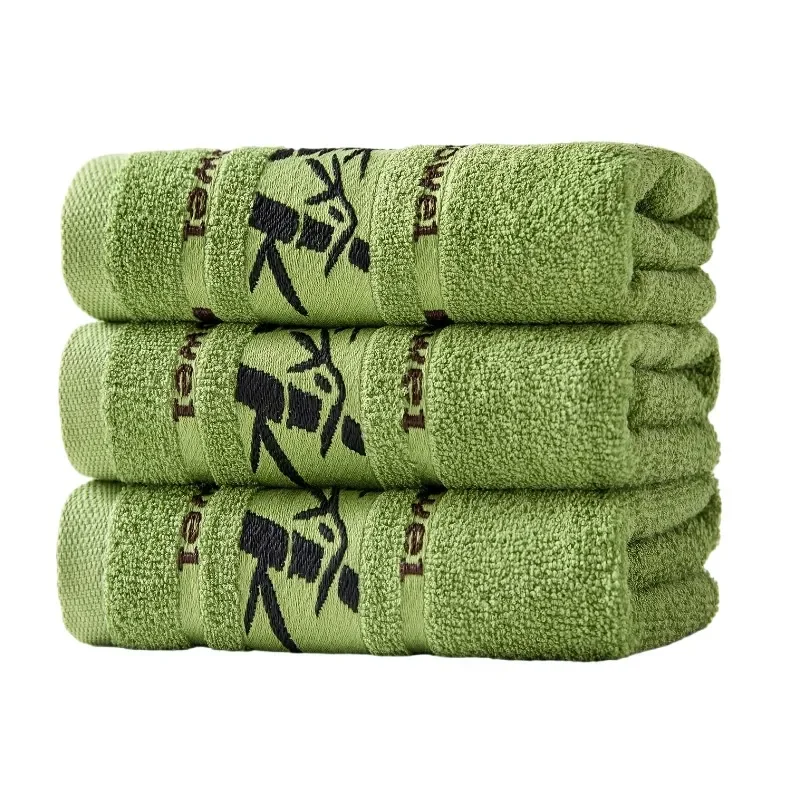 3pcs Green Bamboo Fiber Bathroom Towels Sets 34x74cm/70x140cm Household Hand Face Bath Towel Sets Washcloths Toallas