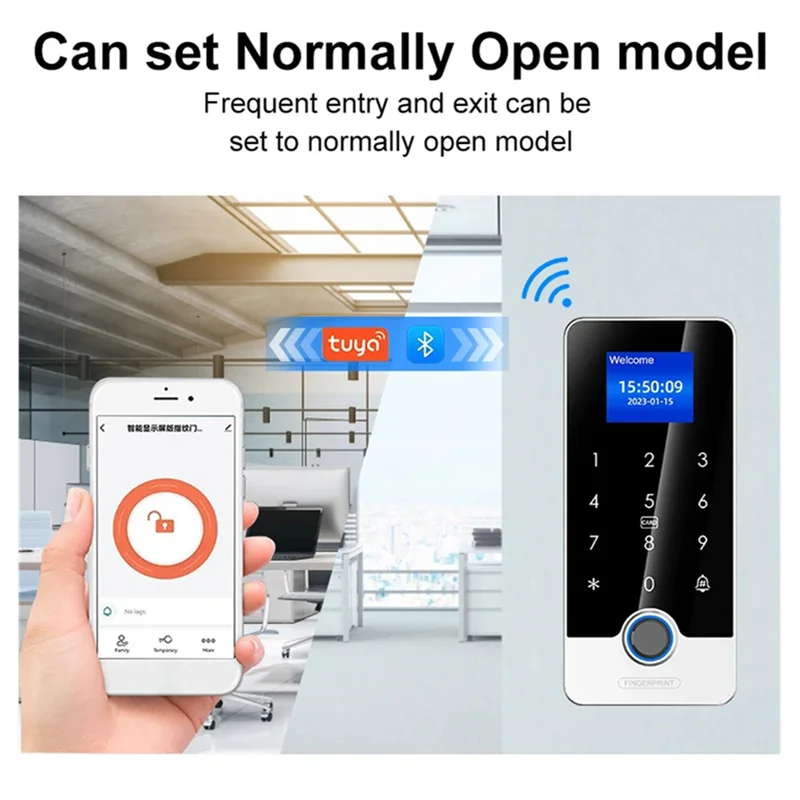 【Home-Tools!】Standalone Tuya App Bluetooth Fingerprint Access Controller Waterproof Touch Keypad Door Entry Opener RFID Keyboard
