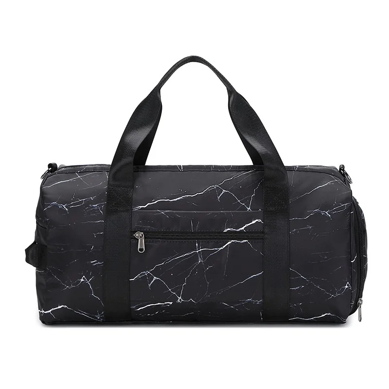 Separação seca e molhada yoga bolsa de ombro grande capacidade marmoreado bolsas de viagem moda feminina tendência casual saco de esportes