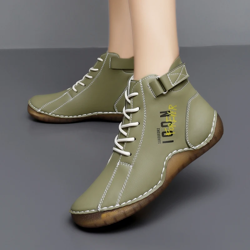 

Women's Handmade Leather Casual Shoe Fashion Ankle Boots Business Outdoor Classic Ankle Non-slip Flats