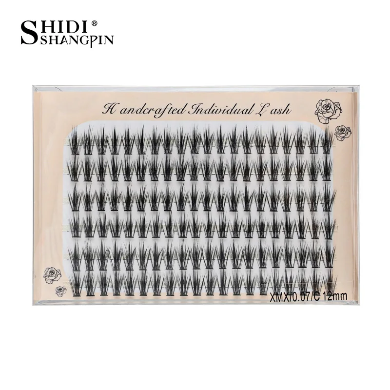 1 Box Wimpernverlängerungs-Bundles, vorgefertigte C-Curl-Wimpern, natürliche Cluster-Wimpern, Einzelwimpern, Make-up-Tool, Faux Cils XMX – Detail 2