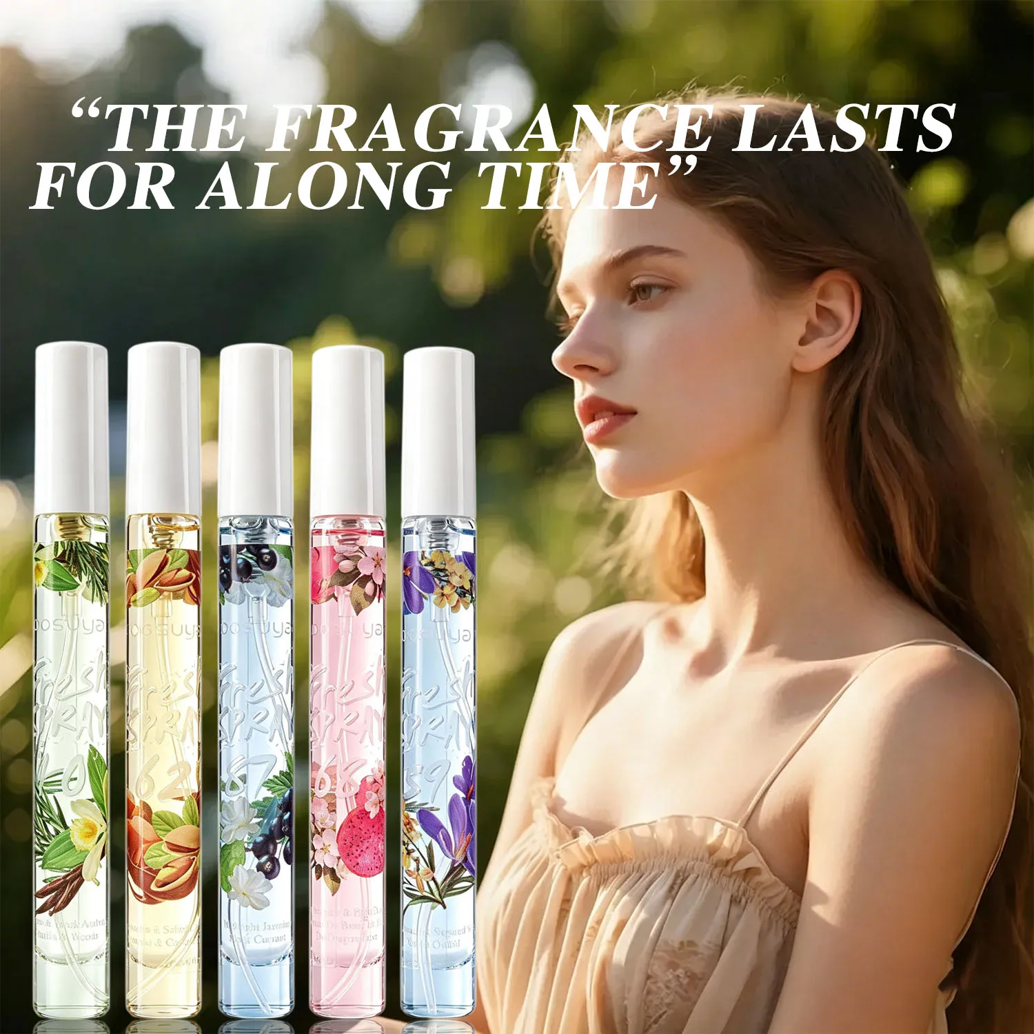 5pcs Flower and Fruit Fragrance Spray Set, Lasting Fragrance, Fresh Fragrance, Charming Fragrance, Ideal Holiday Gift