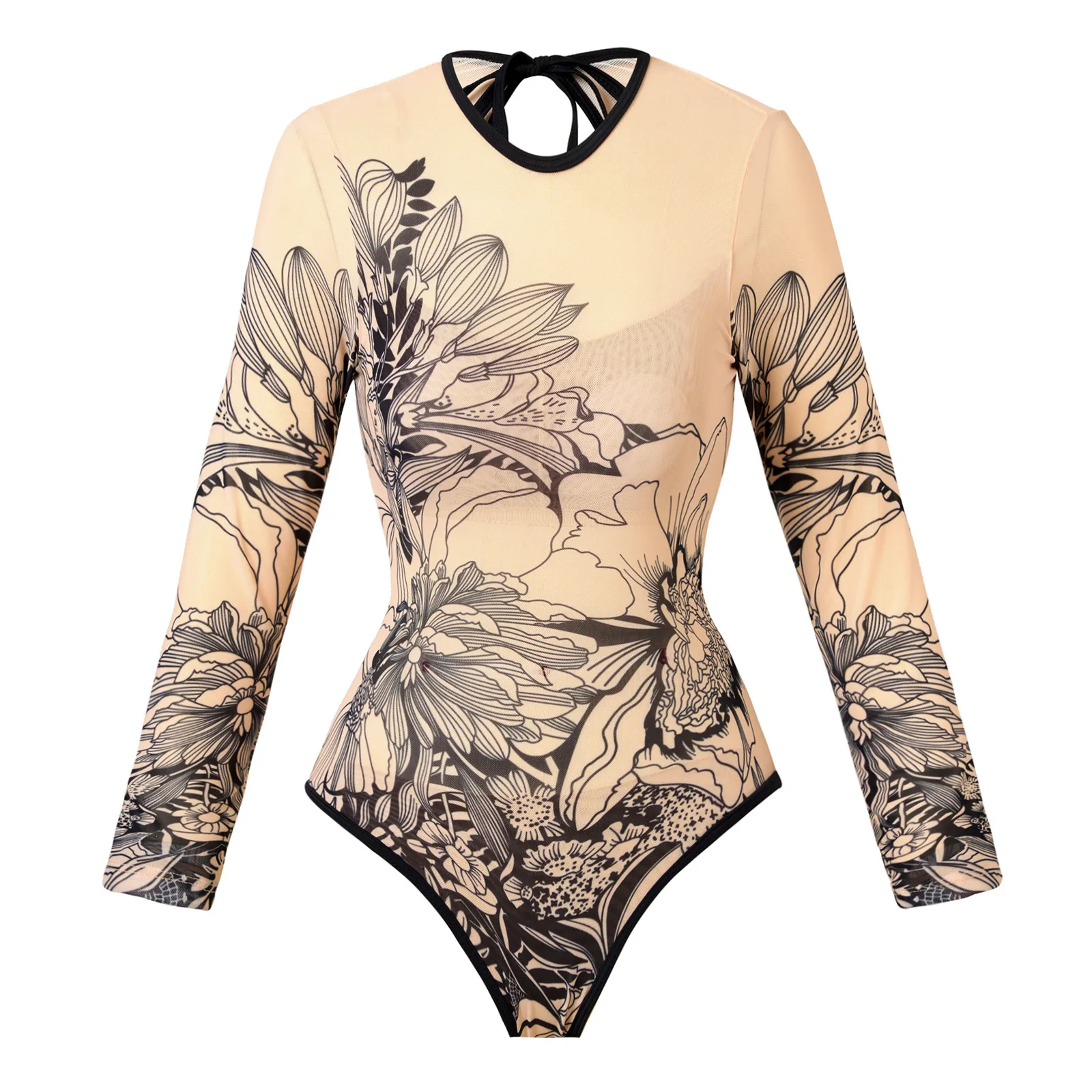 Long Sleeve Sunscreen One Piece Swimsuit Skirt Set for Women Vintage Floral Print Slim Fit Swimwear Holiday Bathing Suits 2026