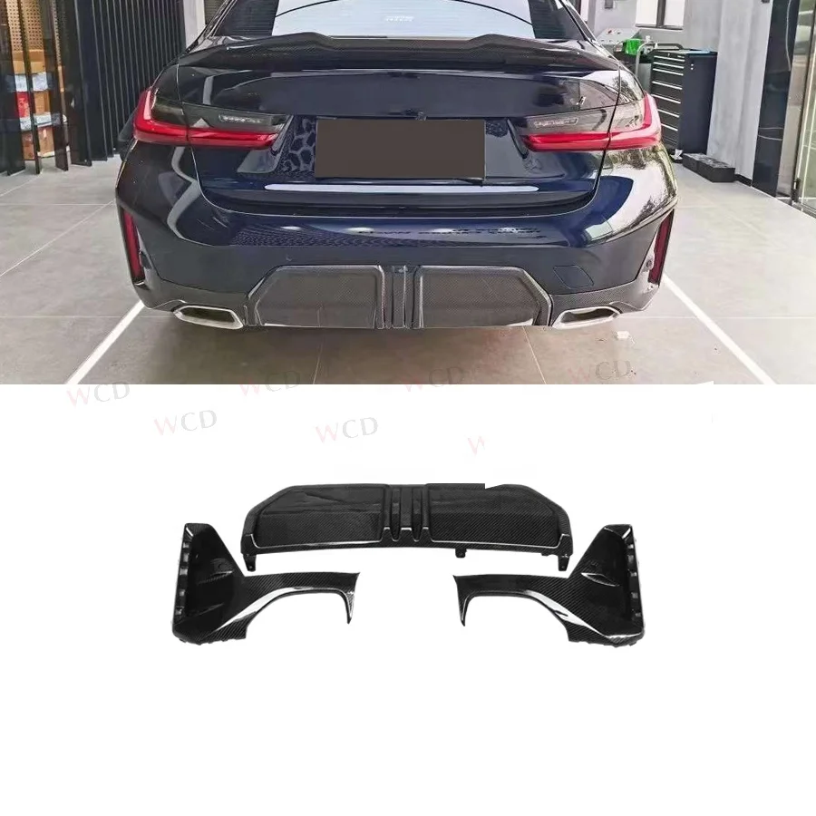 MP Style Dry Carbon Fiber BMW G20 Lci Rear Diffuser For BMW 3 Series G20 LCI 2023-IN Rear Bumper Lip Spoiler Splitter