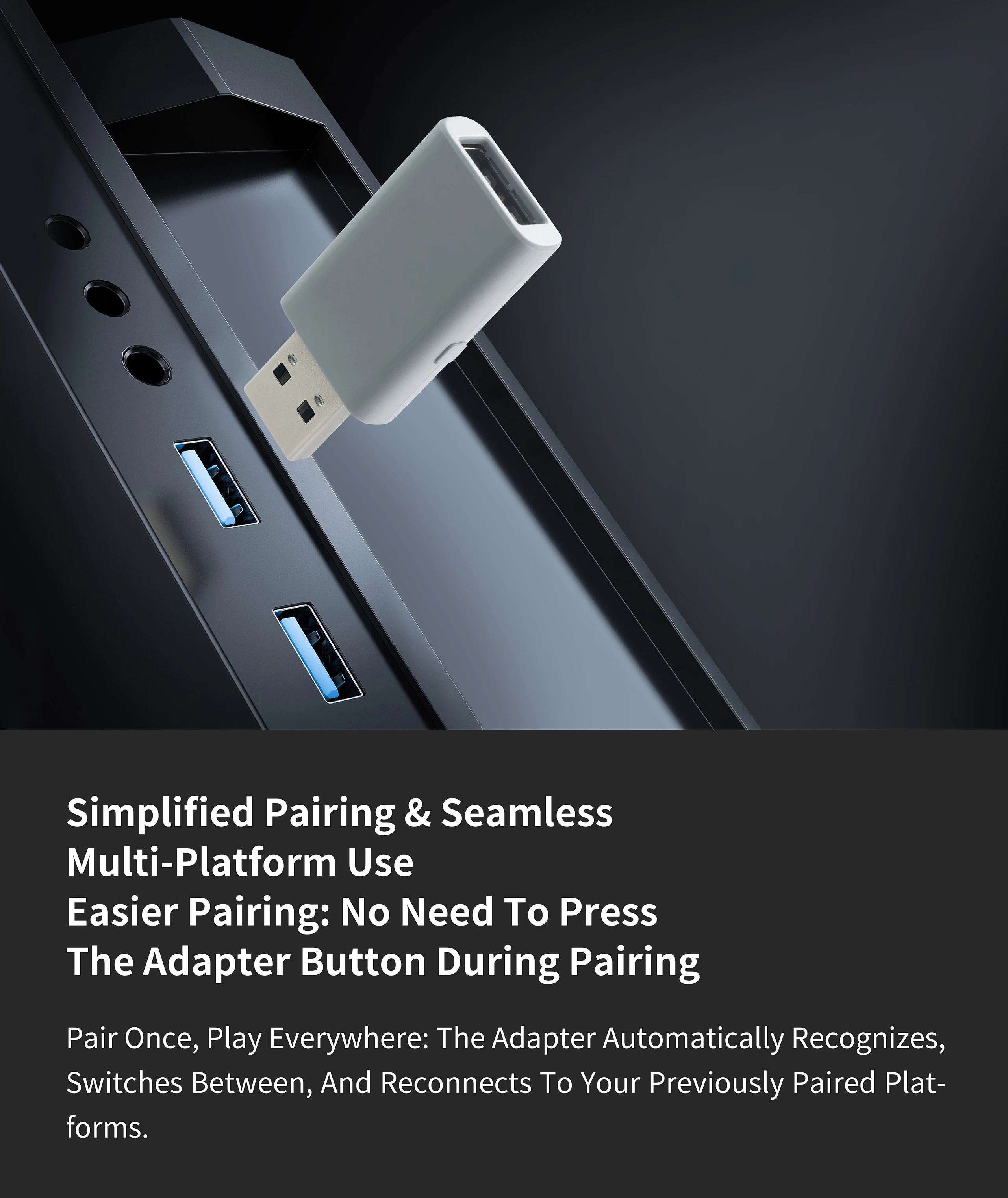 Adapter odbiornika bezprzewodowego kontrolera Gulikit NS36 Goku 2 dla Windows, Switch 1/2, PS4, Android, Xbox Series S/X, Xbox One. — zdjęcie produktu 5