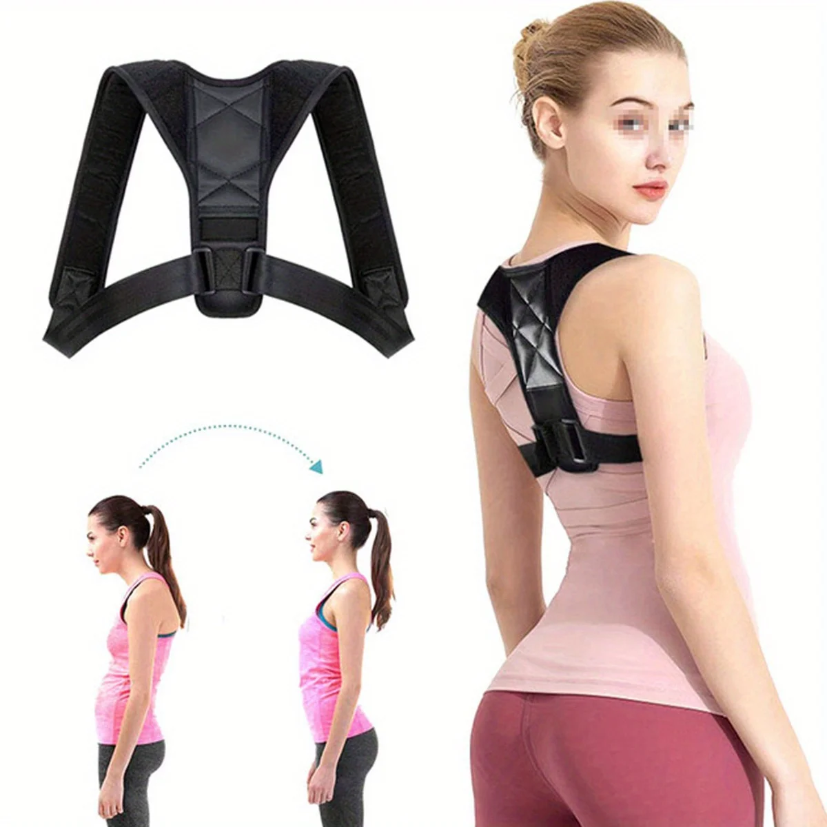 

Adjustable Back Straightener Posture Corrector Belt Hunchback Prevention Sitting Posture Unisex Breathable for Men and Women