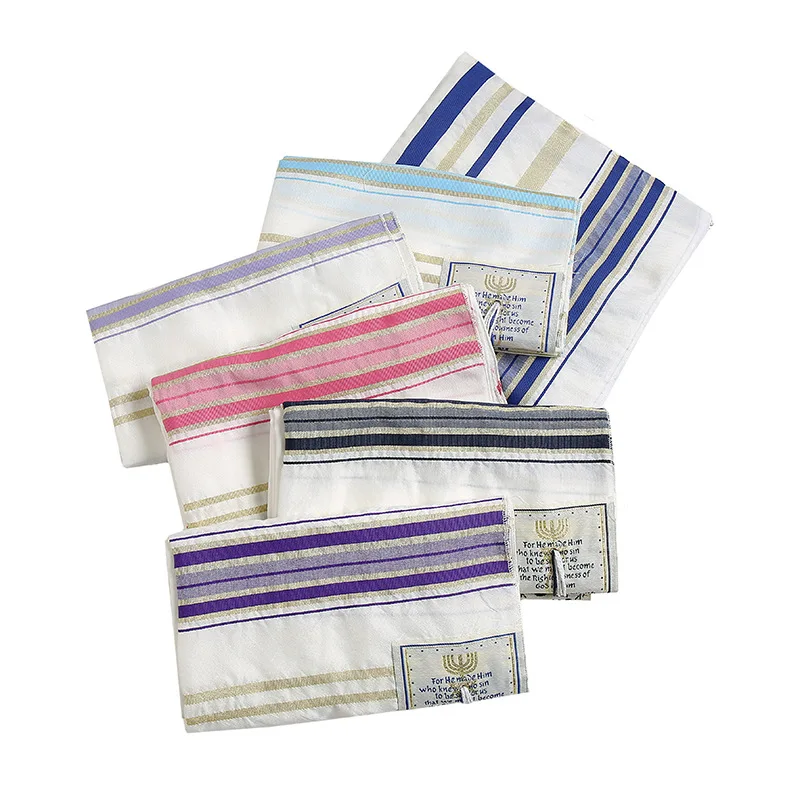 

Purple Tallit Prayer Shawl Jewish Talis Scarf Women Men Indoor Seasons Classic Ethnic Wraps High Quality Sturdy Scarves 50X180CM